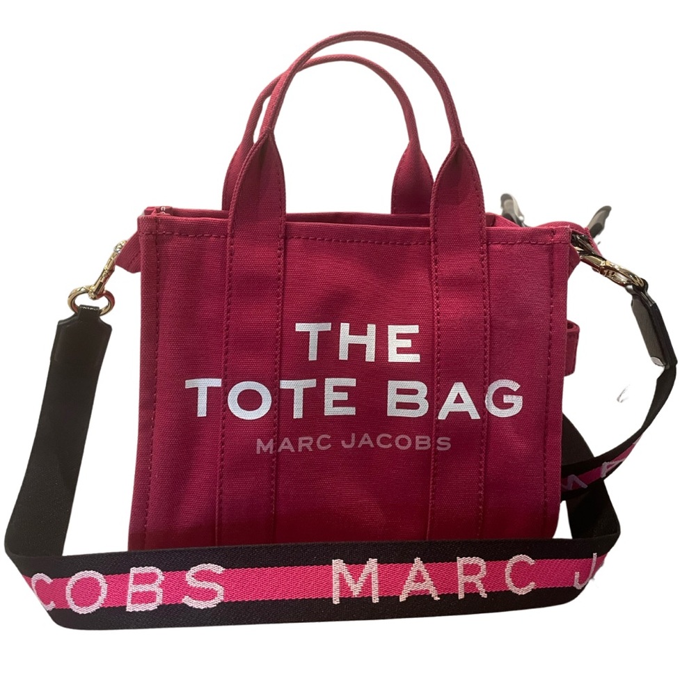 Marc Jacobs canvas mini tote bag in Merlot with brand new strap